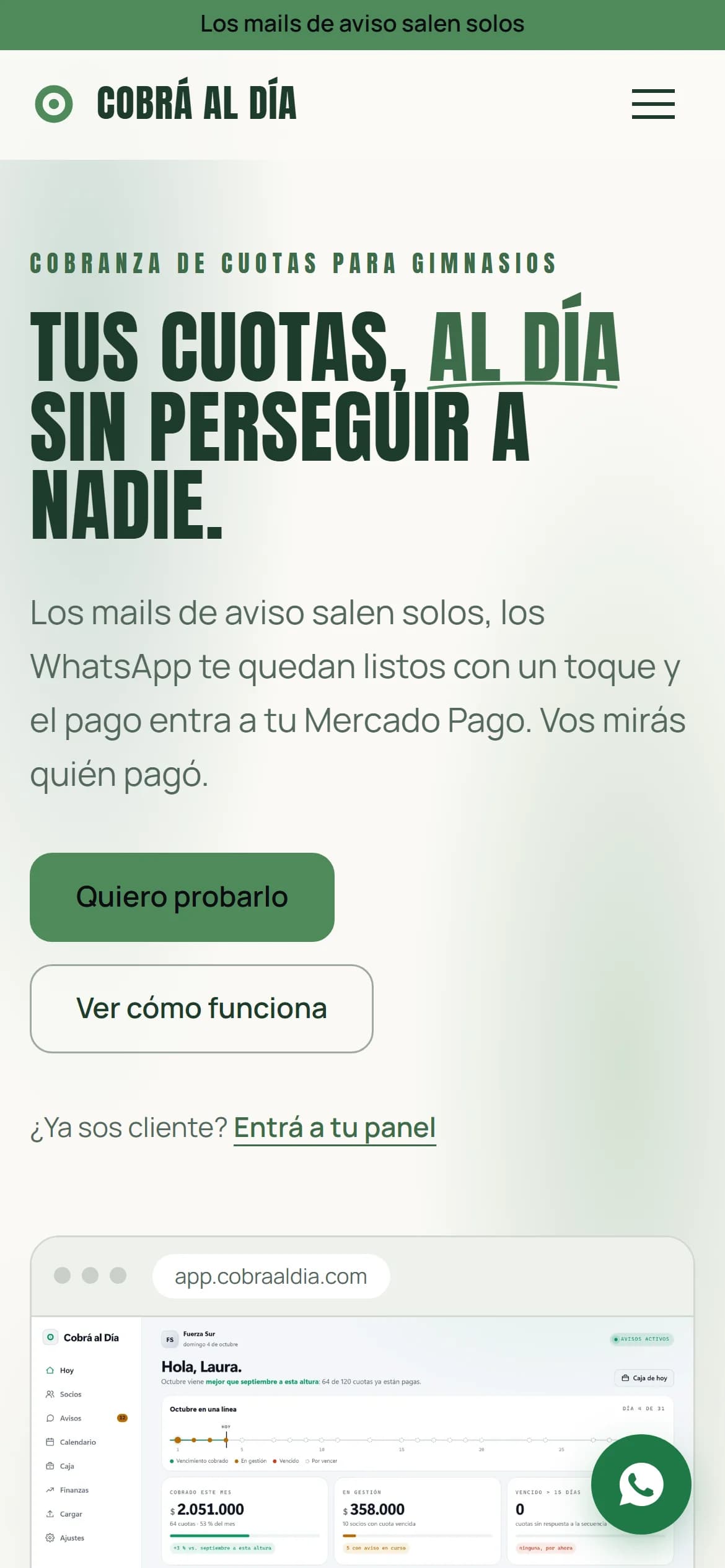 Y el sitio público, también en el teléfono
