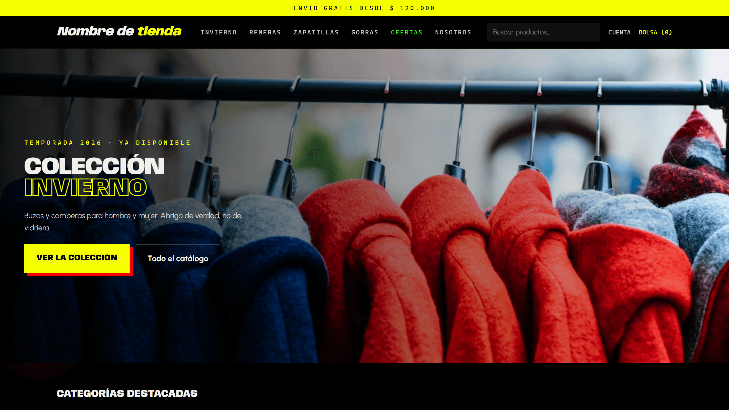Tienda de indumentaria disponible — Urban apparel with its own admin panel